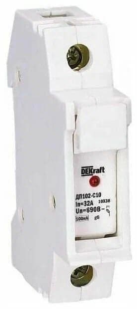 Держатель DEKraft 21383DEK ДП-102 предохр. типа C10 с LED индикацией 1P