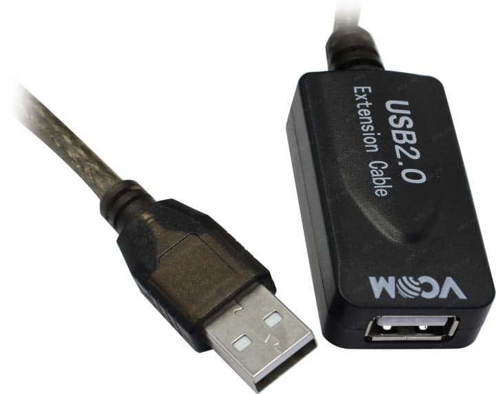 VCOM <VUS7049-10м> Кабель удлинительный активный USB 2.0-repeater A-->A 10м