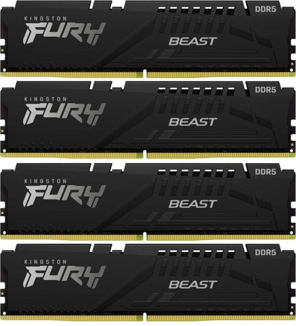 Kingston FURY Beast Black CL40 (Kit of 4) (KF560C40BBK4-64) DDR 5 DIMM 64Gb PC48000, 6000Mhz