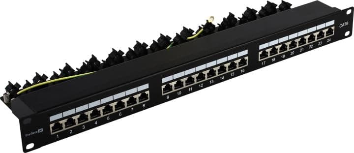 Patch Panel 19" 1U STP 24 port кат.6 ExeGate <EX297318RUS> разъём KRONE&110 (dual IDC)