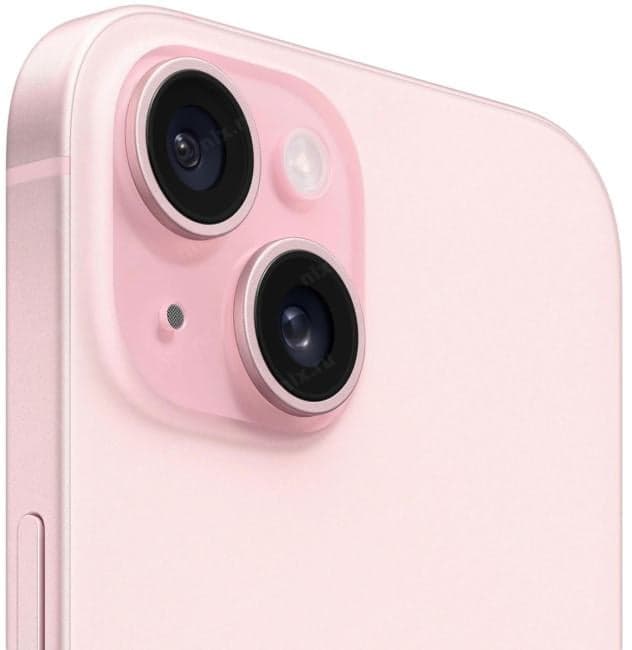 MTP13HN/A Смартфон Apple A3090 iPhone 15 128Gb розовый моноблок 3G 4G 1Sim 6.1" 1179x2556 iOS 17 48Mpix 802.11 a/b/g/n/