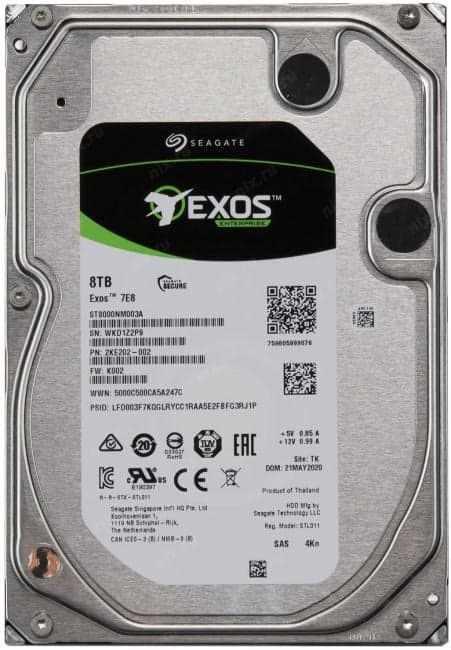 Seagate ST8000NM003A SAS 8Tb Exos 12Gb/s 7200rpm 256Mb 1 year warranty