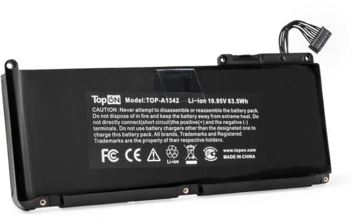TopON TOP-A1342 Apple MacBook 13" A1331 Series. 10.8V 5350mAh 58Wh. PN: A1331, 020-6580-A.