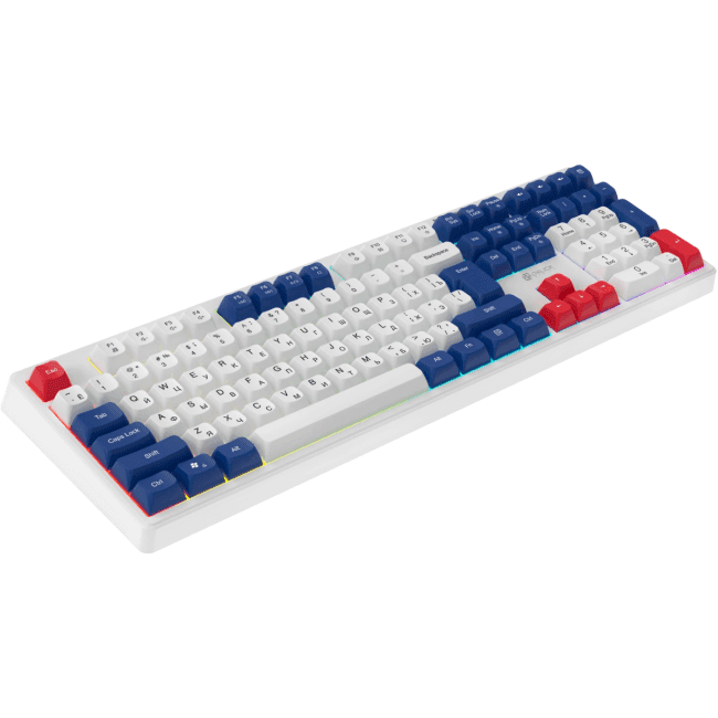 Клавиатура Оклик 725G белый/красный USB Multimedia for gamer LED (2070294) кабель 1.8м
