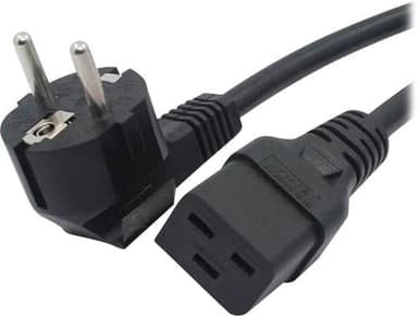 Кабель питания Filum FL-PC-SH90/C19-C-1.8-BK ПВС-АП 3x1.5 CEE 7/7(Schuko) угловая - C19, 220/250В, 16А, чёрный, 1.8м