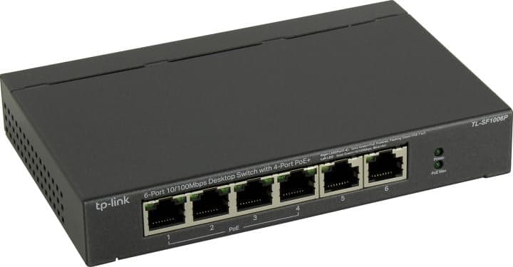 TP-LINK <TL-SF1006P> 6-Port Desktop Switch (2UTP 100Mbps + 4UTP 100Mbps PoE+)