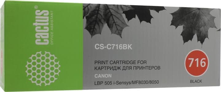 Картридж Cactus CS-C716BK Black для Canon LBP505, MF8030/8050