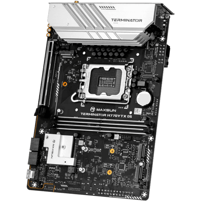 MAXSUN MS-Terminator H770YTX D5 WIFI (Socket 1700, YTX(245*175 mm), 2*DDR5(96Gb), DP/HDMI, 4*SATA3, 4*M.2, 1*PCIEx16, 1