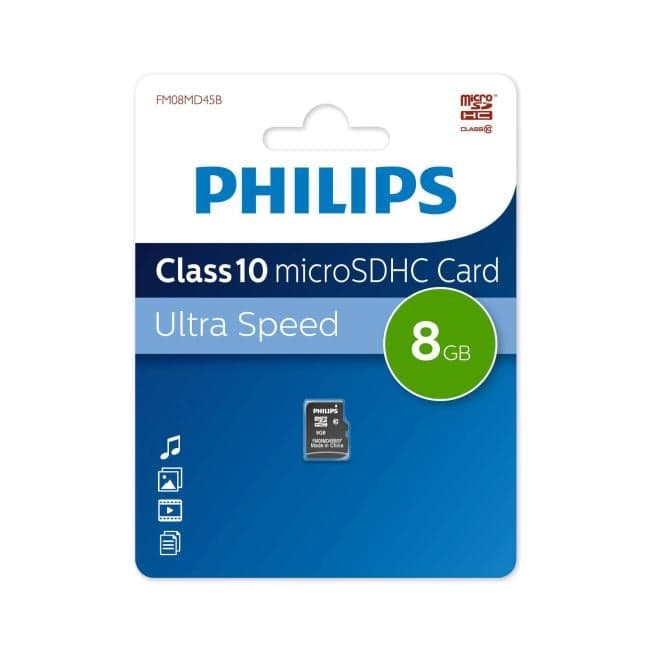 PHILIPS <FM08MD45B/97> microSDHC Memory Card 08Gb Class10