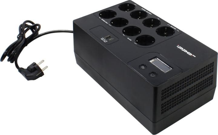 UPS 1050VA Ippon Kirpich 1050 <2003038> Schuko, LCD, USB, 2xUSB для зарядки мобильных устройств