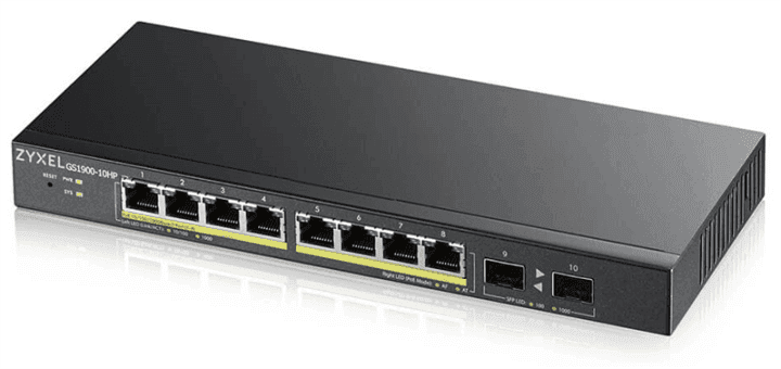 Коммутатор Zyxel GS1900-10HP-EU0102F 8G 2SFP 8PoE+ 77W управляемый
