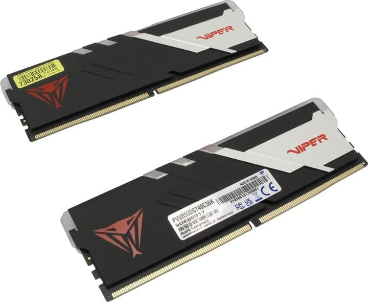 Patriot Viper Venom RGB <PVVR532G740C36K> DDR5 DIMM 32Gb KIT 2*16Gb <PC5-59200> CL36