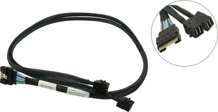 LR-LINK <LRSF5443(8i)-SAS4.0> Кабель SFF-8654 (x8)->2xSFF-8643