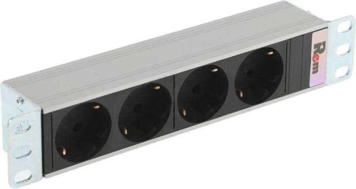 REM Блок розеток Rem-10 без шнура, 4 Schuko, вход IEC 60320 C14, 10A, алюм., 10" (R-10-4S-220-Z)