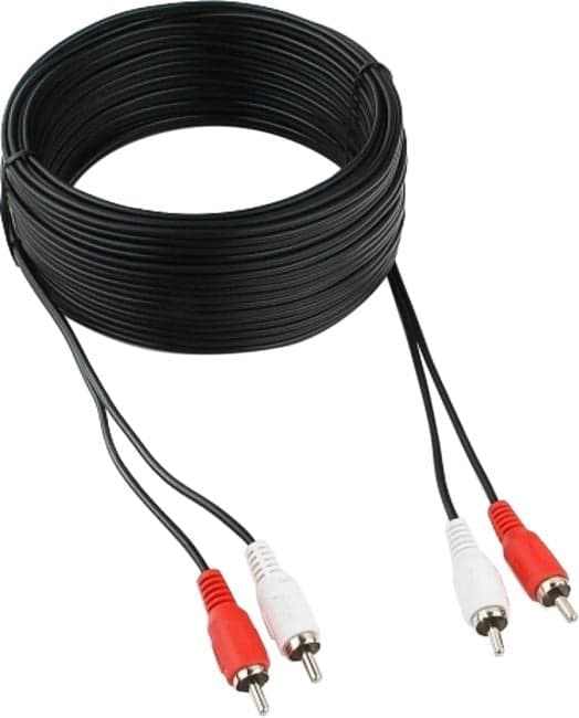 CCA-2R2R-15M Кабель аудио Cablexpert CCA-2R2R-15M, 2xRCA/2xRCA, 15м, черный, пакет