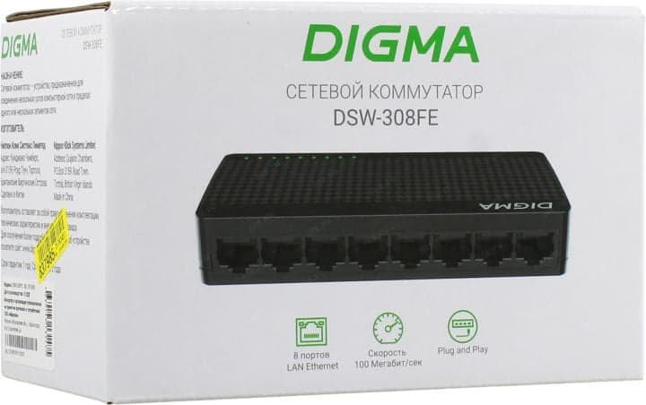 Digma <DSW-308FE> Неуправляемый коммутатор (8UTP 100Mbps)