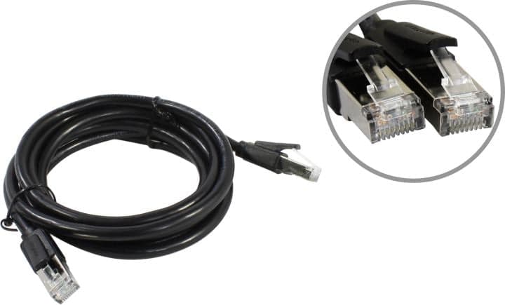 Vention <IKKBH> Patch Cord SFTP кат.8 2м, чёрный