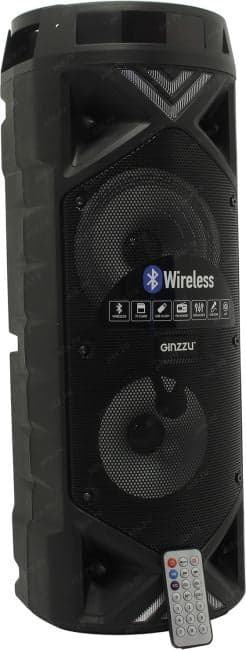 Колонка Ginzzu GM-209 (2x25W, Bluetooth, USB, microSD, FM, ПДУ, Li-Ion)
