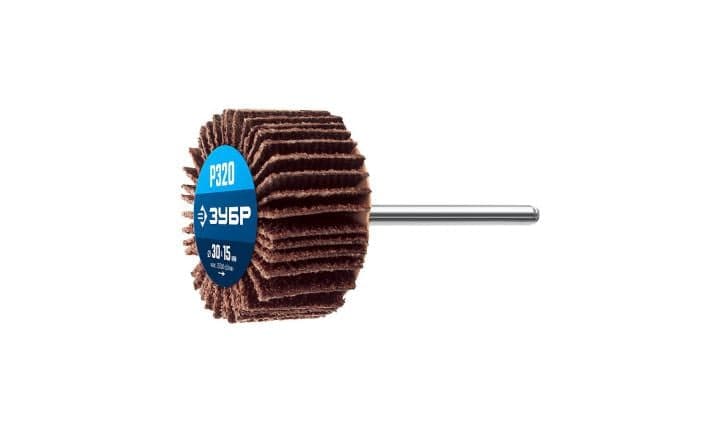 Зубр <36600-320> ЗУБР d 30x15 мм, P320, круг шлифовальный лепестковый, на шпильке d 3.2 мм