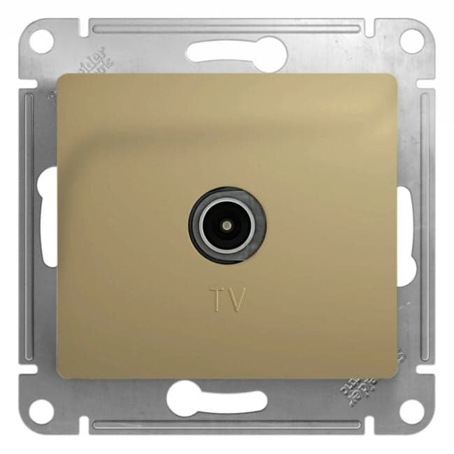Розетка Systeme Electric GSL000493 Glossa TV, механизм титан