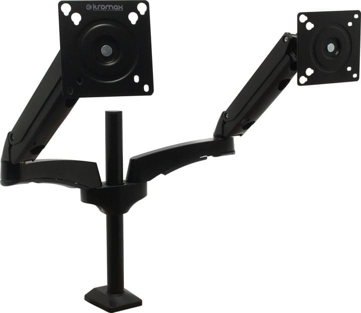 Kromax <OFFICE-12 Black> Настольный кронштейн для 2-х мониторов (VESA75-100, 15-32", 2x2-8кг)