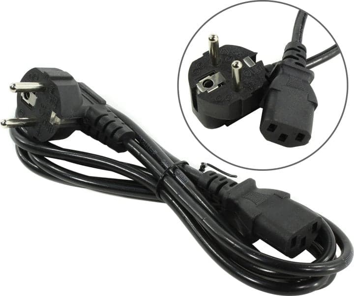 AOpen <ACE021-1.8м> Кабель компьютер - розетка 220V 1.8м Европейский стандарт, Г-образный