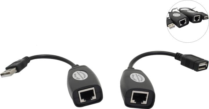 VCOM <CU824> Удлинитель USB по витой паре до 45м