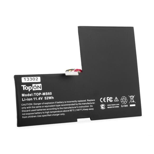 TopON TOP-MS60 Аккумулятор для ноутбука MSI GS60. 11.4V 4500mAh. PN: BTY-M6F