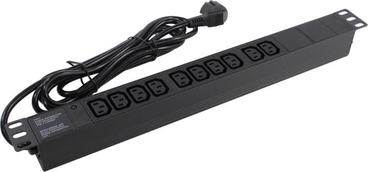 Exegate ServerPro PDU-19H005 Al-10C13-EU3 <EX280863RUS> Блок силовых розеток 19", чёрный 1U, 10xIEC-320-C13