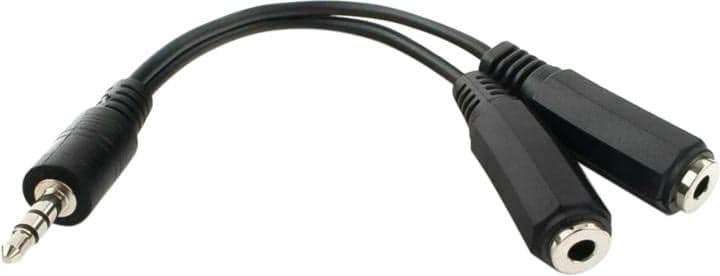 CCA-415-0.1M Кабель-разветвитель аудио Cablexpert CCA-415-0.1M, Jack 3.5(M) 3pin/2xJack 3.5(F), 10см, черный, пакет
