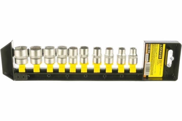 STAYER RSS 10M, 10 предм., (3/8"), набор торцовых головок (27757-H10)