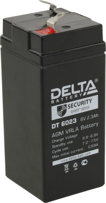 Аккумулятор Delta DT 6023 (6V, 2.3Ah) для слаботочных систем