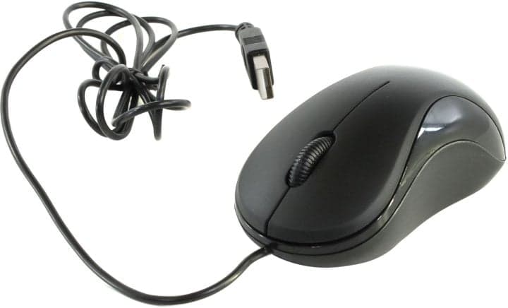 OKLICK Optical Mouse <115S> <Black> (RTL) USB 3btn+Roll, уменьшенная <686498>