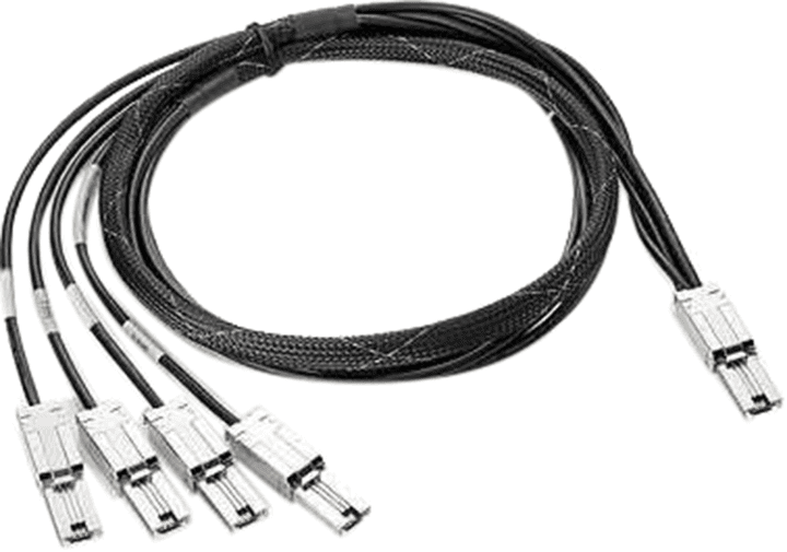 HPE AN975A Кабель HPE 2m External mini-SAS to 4x1 mini-SAS Cable Kit