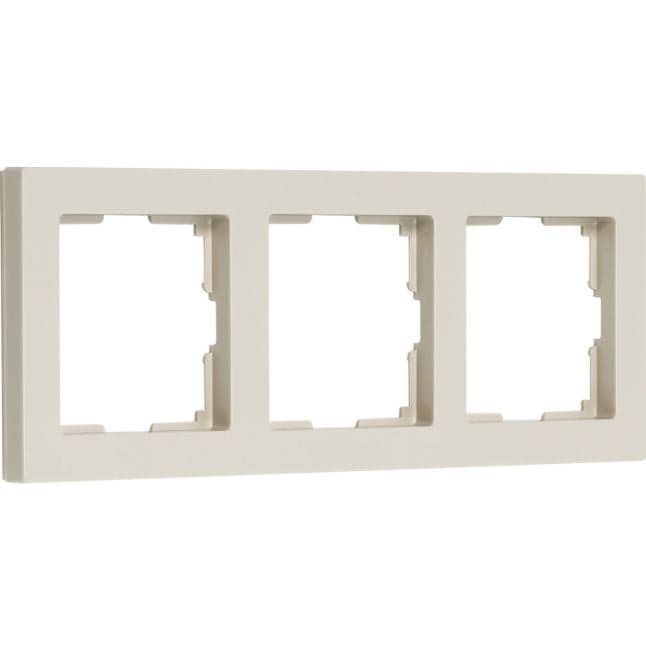 SBE-06i-Plastic-FR-3 Рамка 3-местная пластик бежевая "Нептун" (SBE-06i-Plastic-FR-3)