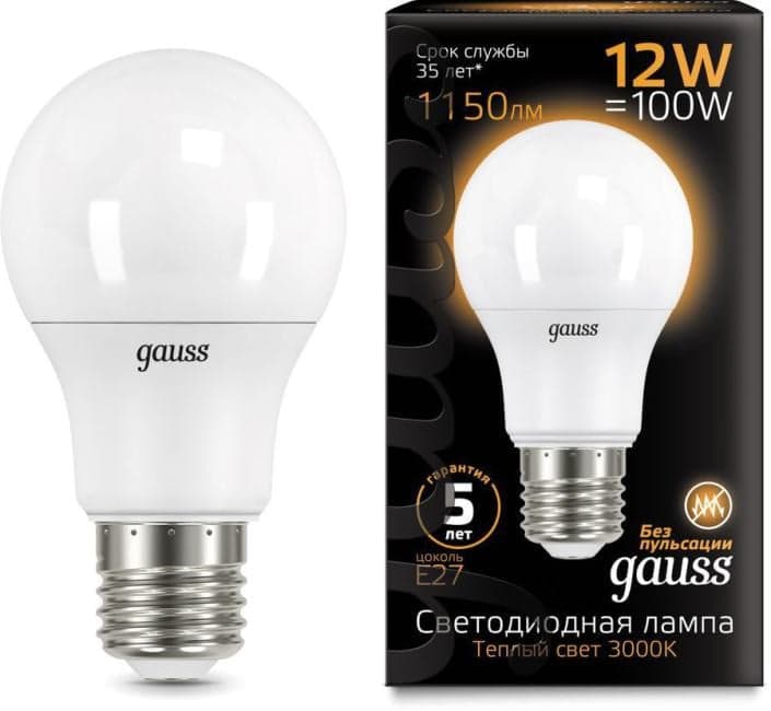 Gauss <102502112> (E27, 1150 люмен, 3000К, 12Вт, 180-240В)