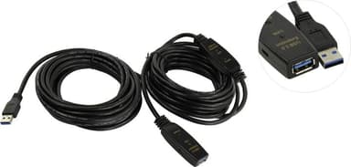 Aopen <ACU827A-10м> Кабель удлинительный активный USB 3.0-repeater A-->A 10м