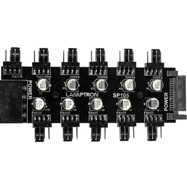 LAMP-SP105 Панель управления вентиляторами и подсв. Lamptron SP105 MB Fans Syn Amplification for PWM Fans(10-ways out)