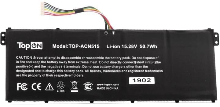 TopON TOP-ACN515 Аккумулятор для ноутбука Acer AN515, A515, A715, SF315 15.2V 3200mAh PN: AC14B7K