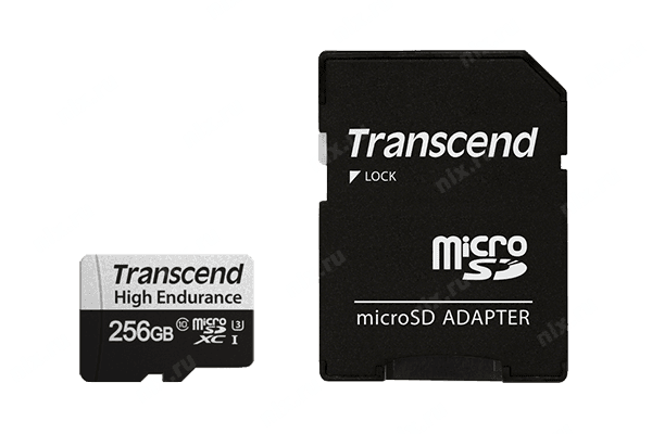 Transcend TS256GUSD350V 256GB microSD w/ adapter U1,High Endurance R95/W45 MB/s