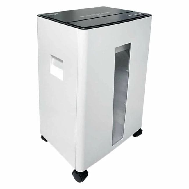 OK3935S330SF Шредер Office Kit S330SF (3,9х35) белый (секр.P-4) фрагменты 13лист. 30лтр. скобы пл.карты