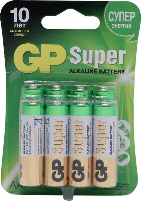Батарея GP Super Alkaline 15A LR6 AA (8шт)