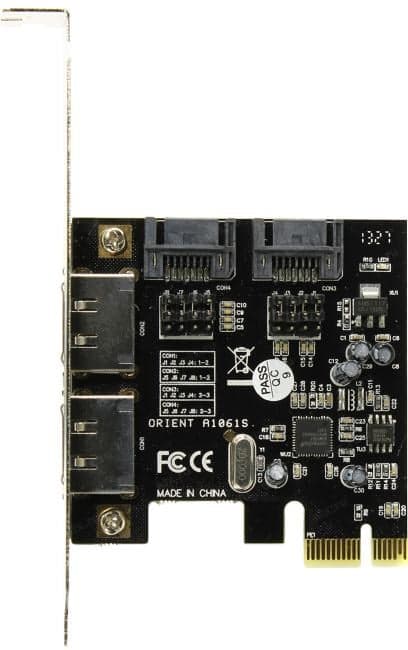 Orient A1061S (RTL) PCI-Ex1, SATA 6Gb/s, 2port-ext /2port-int