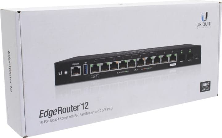 UBIQUITI <ER-12> EdgeRouter ( (10UTP 1000Mbps PoE, 1WAN, 2SFP, 1USB)