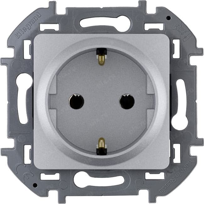Legrand 673722 Розетка 2К+З немецкий стандарт 16 А 250 В~ INSPIRIA алюминий
