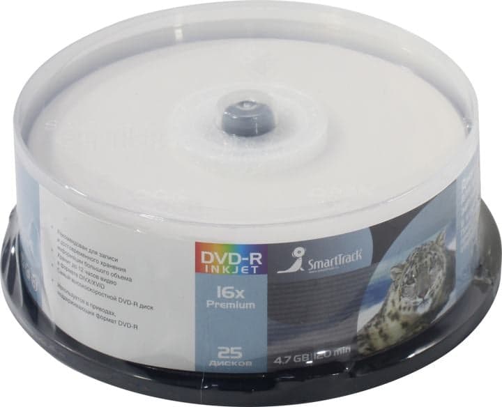 DVD-R Disc SmartTrack 4.7Gb 16x <уп. 25 шт> на шпинделе, printable <757624>