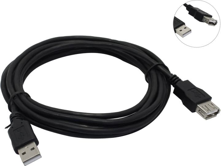 Кабель удлинительный USB 2.0 <A-->A> 3м