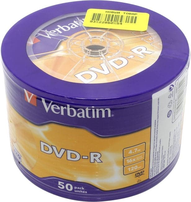 DVD-R Disc Verbatim 4.7Gb 16x <уп. 50 шт> <43731>