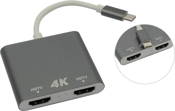 Espada <EusbC2hdm> Кабель-адаптер USB-C -> 2xHDMI (F)