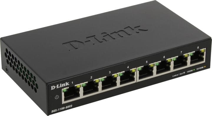 D-Link <DGS-1100-08V2 /A1A> Управляемый коммутатор (8UTP 1000Mbps)